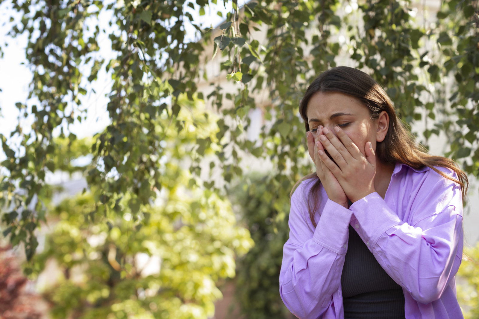 Mujer con alergia