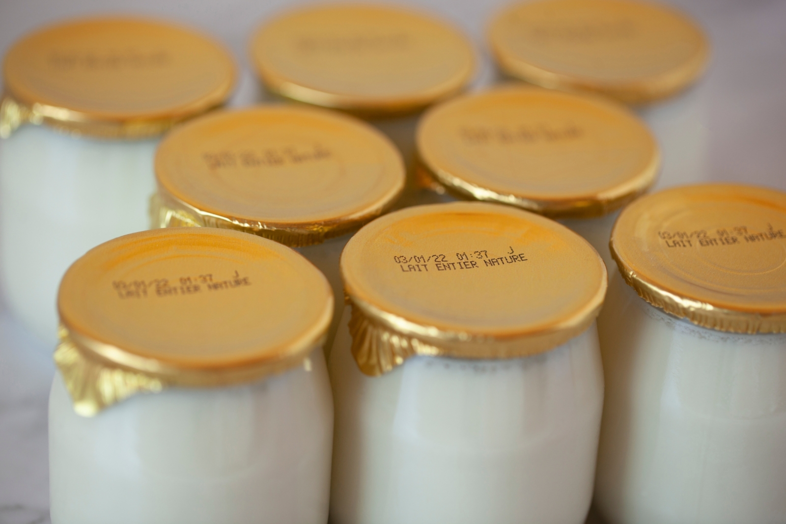 Bote de leche y otros alimentos con fecha de caducidad